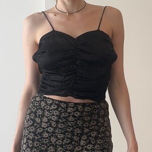 NWOT The Line by K Silky Backless Black Crop Top